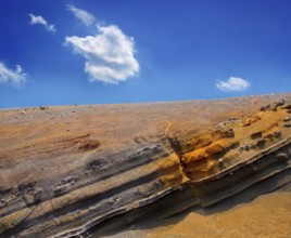 Teide National Park volcanic rocks under blue sky at Canary Islands