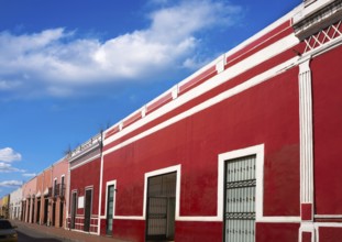 Valladolid city colorful facades Yucatan in Mexico