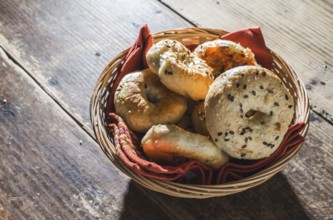 Bagels in a tray