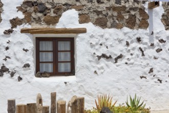El Golfo in Lanzarote white houses facades at Canary Islands