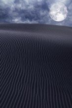 Desert dunes sand in moon night sky photo mount