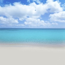 Beach tropical with white sand and turquoise water under blue sky