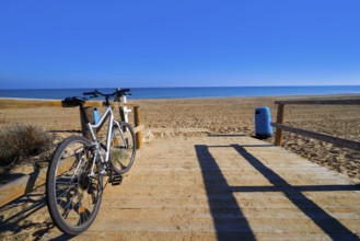 El Carabassi beach in Elx Elche of Alicante in Spain at Costa Blanca also Carabasi