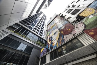 SAI YING PUN, HONG KONG - SEPTEMBER 28, 2024 - Sai Ying Pun's ARTLANE in Hong Kong on a cloudy