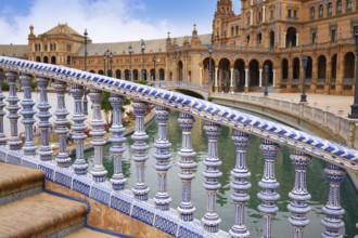 Seville Sevilla Plaza de Espana ceramic balustrade Andalusia Spain square