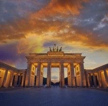 Berlin Brandenburg Gate Brandenburger Tor at sunset in Germany