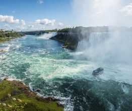 Famous Niagara Falls on a sunny day from the Canadian side