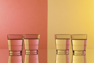 Glasses of water on the glass table