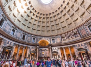 ROME, ITALY, JUNE 14, 2015 : interiors and architectural details of the pantheon, june 14, 2015, in