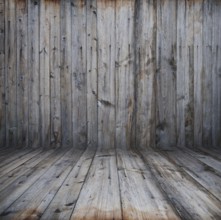 Rusty vintage wooden interior with artistic shadows added
