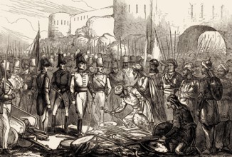 Surrender of Asirgarh Fort, Third Anglo-Maratha War, India, 1819, From British Battles on Land and