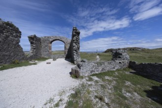 Ruins of the ruined St Dwynwen Church, Llanddwynn Island, Newborough, Anglesey, Wales, Great