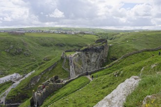Tintagel Castle Bridge, Tintagel Castle, Tintagel, England, Great Britain