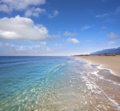 El Carabassi beach in Elx Elche of Alicante in Spain at Costa Blanca also Carabasi
