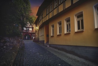 Nordhausen downtown facades in Thuringia of Germany