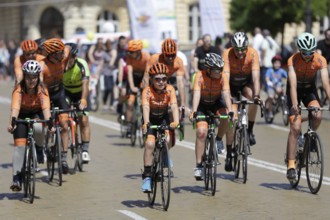 Sofia, Bulgaria - 28 June, 2020: Hundreds of cyclists participate in a bike ride on Sunday morning