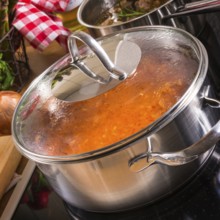 Cooking pots on the stove