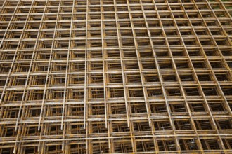 On a construction site there are steel grids to reinforce the Benton slabs Austria