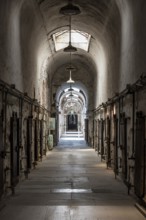 PHILADELPHIA, USA, AUGUST 15, 2022, Corridor with cells at the old abandoned Eastern State