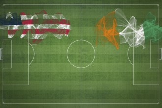 Liberia vs Ivory Coast Soccer Match, national colors, national flags, soccer field, football game,
