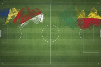 Seychelles vs Benin Soccer Match, national colors, national flags, soccer field, football game,