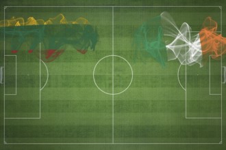 Lithuania vs Ireland Soccer Match, national colors, national flags, soccer field, football game,