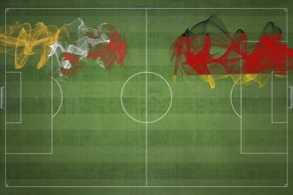 Bhutan vs Germany Soccer Match, national colors, national flags, soccer field, football game,