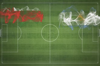 Oman vs Argentina Soccer Match, national colors, national flags, soccer field, football game,