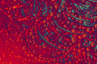 Air bubbles inside water base form patterns