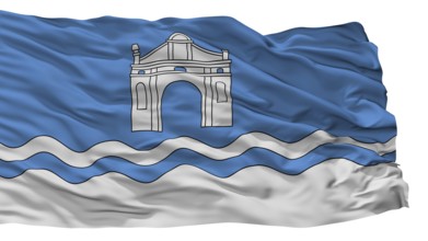 Biaroza Kartuskaja City Flag, Country Belarus, Isolated On White Background