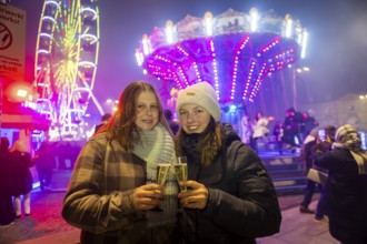New Year's Eve at the Augustusmarkt in Dresden, on the Neustädter Markt at the Golden Horseman.