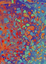 Beautiful abstract art of Ebru marbling painting techniques on water