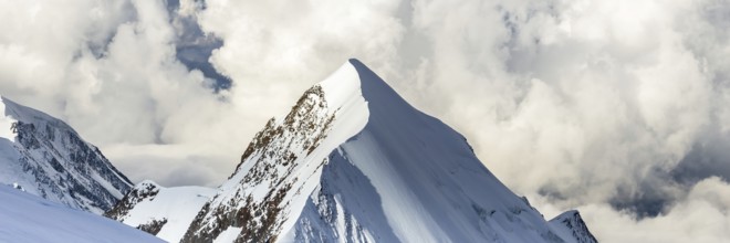 Mont Blanc mountain, White mountain. View from Aiguille du Midi Mount in France