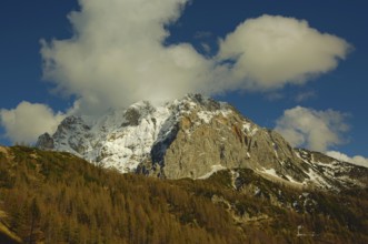 Landscape with mountains in Triglav national park in Slovenia at spring