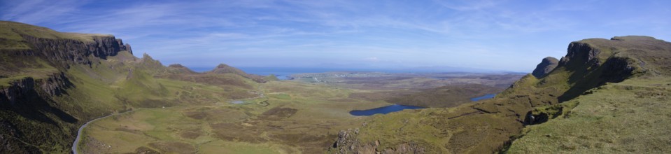 Panorama of the Quirinaig mountains, Isle of Skye, Scotland, United Kingdom, Europe