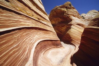 Sculpted sandstone cliffs of the Paria Wilderness, The Wave, Arizona, USA, Arizona, USA, North