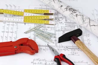 Construction plan for a residential building. Drawings and plans by an architect. Austria