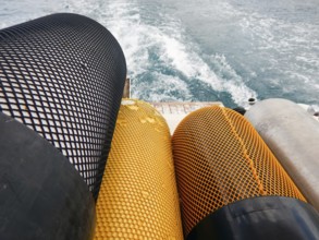 Scuba tanks on a boat
