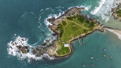 Florianopolis, Armação beach, aerial view. Santa Catarina, SC