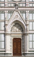 Entrance of Basilica of Santa Croce, Florence, Italy, Europe
