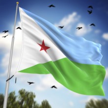 Flag of Djibouti, This is a computer generated and 3d rendered image