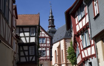 Medieval half-timbered buildings, Büdingen, Hesse, Germany Büdingen, Germany, Europe