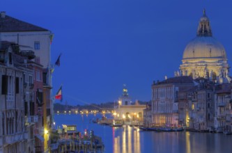 The Grand Canal and Santa Maria della Salute at the blue hour, Venice, Italy Venice, Italy, Europe