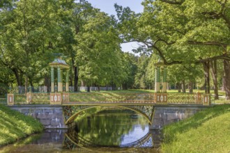 Small Chinese Bridges in Alexander park, Tsarskoye Selo, Russia, Europe