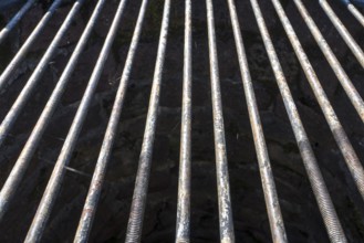 Old rusty metal grid, metal structure