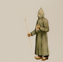 A physician wearing a plague preventive costume, 17th century