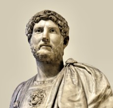 Hadrian or Publius Aelius Hadrianus Augustus, 76 - 138, Roman emperor, digitally edited