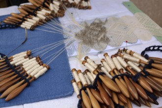 Bobbins and handmade lace
