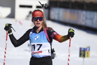 Julia Tannheimer (DAV Ulm/GER) at the shooting range at the IBU Biathlon World Championships