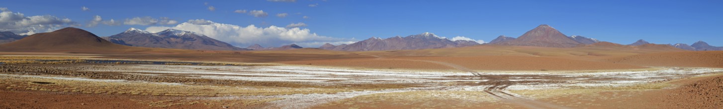 Mountain panorama in the Atacama Desert in Chile near San Pedro de Atacama